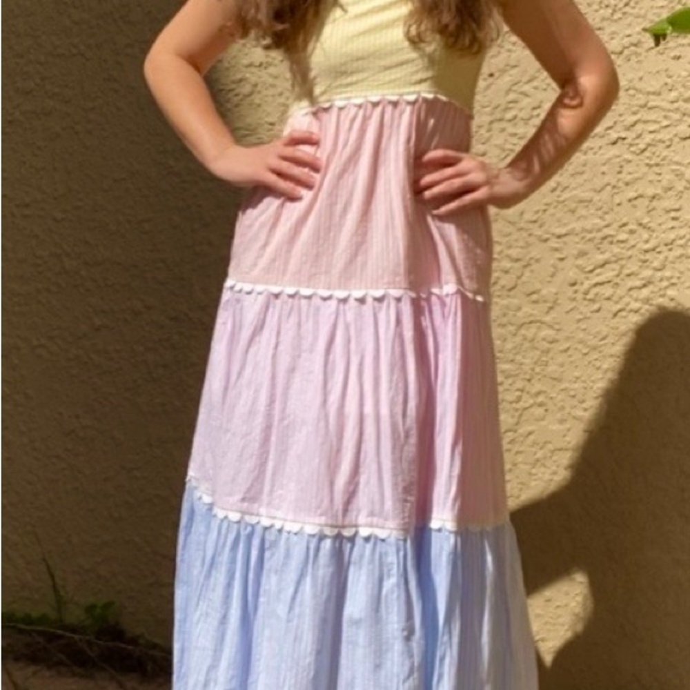 Pastel Colorblock Maxi Dress - Picture 5 of 6